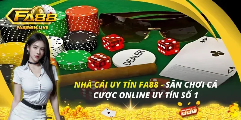 Bàn chơi casino trực tuyến với chip và thẻ bài, biểu tượng giải đấu 888aa
